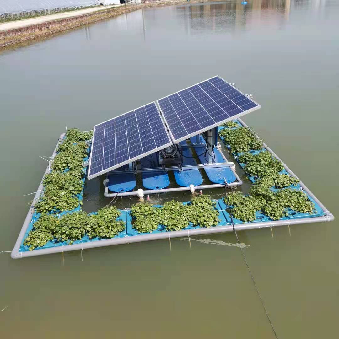 L'aération solaire des étangs sans piles convient à l'élevage de poissons en étang et au traitement des rivières